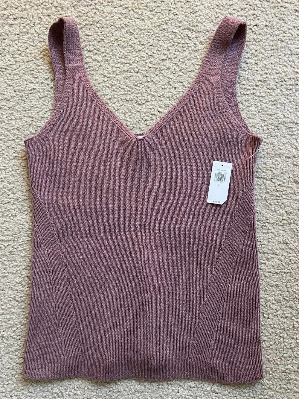 NWT! Old Navy Mauve Knit V-Neck Sweater Tank – Size Small